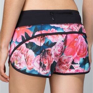 lululemon athletica Floral Athletic Shorts - Black and Pink